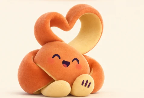 Lumoopi beaming, his loop curled into a heart