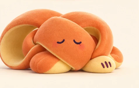 Lumoopi snuggled low with sleepy closed eyes